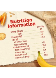 Nestle Cerelac Fruits Puree Pouch, Banana, Orange, Biscuit, from 6 Months, 90g