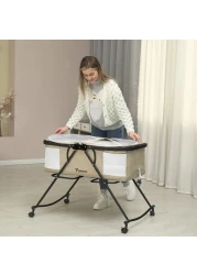 Teknum 3-IN-1 Baby Cot/Cradle w/ Mosquito net &amp; Wheels &ndash; Ivory