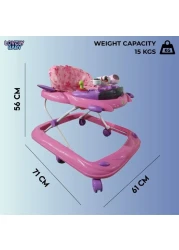 Lovely Baby Foldable Kids Walker BW10 with Adjustable Height, Musical Toys, Rotating Wheels, Comfortable &amp; Safe Activity Walker for Toddlers, Small Infant Boy Girl 6-18 months - Pink