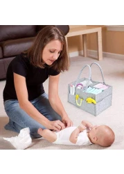 Baby Diaper Caddy Organizer Portable Large Tote Car Travel Bag