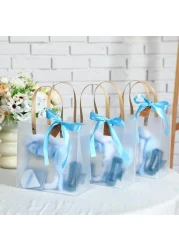 6 Sets Baby Shower Prizes for Winners Gifts Headband Hair Brush Jewelry Box Compact Mirror Powder Puff Hair Tie Claw Gift Bag Bridal Shower(Blue)