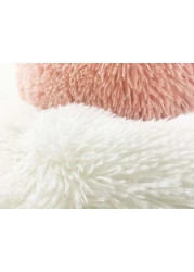 سرير مستدير للقطط والكلاب من Mei Homecenter، سرير مريح من القطيفة فائق النعومة، سرير للحيوانات الأليفة ذو تدفئة ذاتية، مصنوع من الثعلب الصناعي مع قطر سفلي مقاوم للماء بقطر 50 سم.