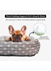 Dog bed for large and medium dogs, Orthopedic pet bed couch with anti-slip bottom, Comfortable and breathable dog bed, Machine washable pet beds 90 cm (Grey)