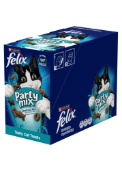 Purina Felix Party Mix Seafood Mix Dry Cat Treats, 60g Pack of 8