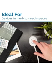 Philips Plugin Footswitch 9 Ft 1Outlet Flat Plug Extension Cord Flat Extension Cord with Switch ONOff 2 Prong Extension Cord 120V Long Extension Cord 1 Pack White 1 Pack SPS1036WF37