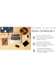 Sprinters - Universal Extension Socket 2 Meter Wire 6 AC Outlets 3 USB Ports 1 USB-C Port UK Plug 3 Pin Socket Outlet Surge Protector Power Strip for Home, Office, and Electronics (Black)