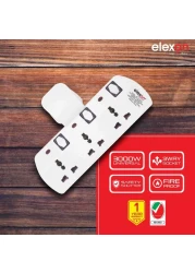 إليكسون مقبس طاقة ثلاثي الاتجاه على شكل تي