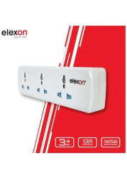 Elexon 3 Way Multi Universal Adaptor Socket White