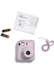 Fujifilm Instax Mini 12 Instant Film Camera, Auto Exposure With Built-In Selfie Lens, Lilac Purple