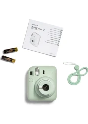 Fujifilm Instax Mini 12 Instant Film Camera, Auto Exposure With Built-In Selfie Lens, Mint Green