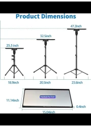 Projector Stand,Laptop Tripod Stand Adjustable Height up to 47.2 Inch with Gooseneck Phone Holder, Portable for Outdoor Movies-Detachable Computer DJ Racks Holder Mount