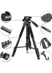 COOPIC T800 2 in 1 Tripod and Monopod 69.5/176.5cm Lightweight Portable Tripod for SLR/DSLR Cameras with tripod bag (Max Load 4Kg)