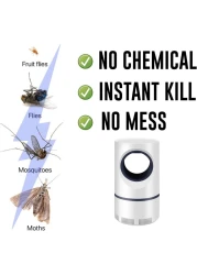 FITTO Non-Toxic Electronic Mosquito Killer Lamp – UV Light Fly Zapper with Powerful Cyclone, USB-Powered Insect Trap for Indoor and Outdoor Use, Safe for Bedrooms, Kitchens, Offices, and More