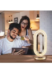 Fitto Touch Control Crystal Table Desk Lamp - Elegant LED Light with Adjustable Brightness, Dimmable Touch Sensor, Modern Decor for Office, Bedroom, Living Room, Nightstand, and Study
