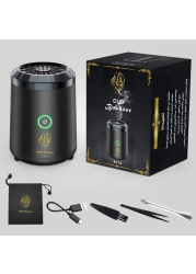 FITTO Mini USB Portable Incense Burner Arab Bakhoor Electric Aroma Diffuser Compact and Stylish Incense Holder for Car, Home, Office, and Travel Ceramic Heating Element with Zinc Alloy Shell