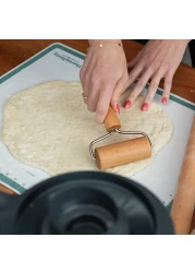 Fitto 10cm Wooden Rolling Pin - Premium Quality Baking Tool for Pastry, Dough, and Pizza - Durable, Easy to Clean, Perfect for Kids and Adults, Non-Stick Surface, Kitchen Essential