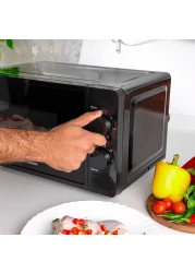 Olsenmark 20 l Microwave Oven- OMMO2343W/ 5 Multiple Power Levels with Easy Controls and Cooking End Signal/ Perfect for Reheating, Defrosting, Cooking, etc./ Black, 2 Years Warranty