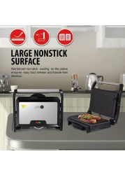 AFRA 2 Slice Non-Stick Grill-Sandwich &amp; Panini Maker, 750 Watts With Oil Tray, Stainless Steel, AF-7520PMSS, 2 Year Warranty