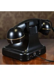 Sprintee Black Vintage Retro Telephone, Classic Old-Fashioned Landline Phone with Rotary Dial, Vintage Decorative Telephone for Home and Office Décor