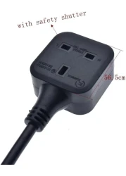 DKURVE&reg; 3 Meter 1 Way Gang Extension Lead 13 AMP Single Socket Extension Lead, UK 3 Pin Fused Plug male to female Travel Use Extension Cord Power Strip Plug, Extension for Travel, Home &amp; office