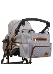 Little Story diaper bag set of 6 with hooks - Black