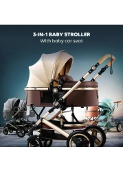 Baby Stroller &ndash; Reversible Seat, Adjustable Canopy &amp; Multi-Position Recline &ndash; Lightweight &amp; Travel-Friendly Stroller (0-36 Months, Up to 15kg)
