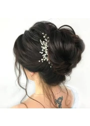 Jeairts Silver Rhinestone Bridal Hair Comb Crystal Wedding Hair Pieces Sparkly Brides Headpiece Hair Dress Decorative Accessories for Brides and Bridesmaids