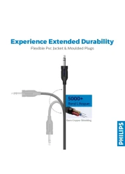 Philips SWA2528W/10 3.5mm Headphone Extension Cable 1.5m Black
