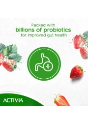 Activia Full Fat Strawberry Stirred Yoghurt 120g Pack of 8
