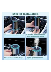 Smart Car Diffuser - 50ml Mini Aromatherapy Essential Oil Diffuser with LED Starry Ambient Light, USB Rechargeable, Portable Air Freshener