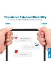 Philips SWA2521W/10 Stereo Audio Cable 1.5m Male Black