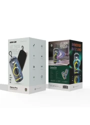 سماعة بورودو جرين لاين Palma Pro اللاسلكية، إضاءة RGB، Bluetooth 5.2، 2 * 8 واط طاقة، مقاومة للماء IPX6، 7 ساعات وقت تشغيل، بطارية 2400mAh، دعم TWS/FM/TF Card/USB، شحن Type-C - أسود
