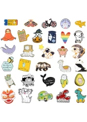 SINCCO 204050 PCS Cute Enamel Backpack Pins Funny Enamel Pins Bulk Set Cool Button Pins Aesthetic Brooch Lapel Pins Anime for Backpacks Jackets Hats Kids Girls
