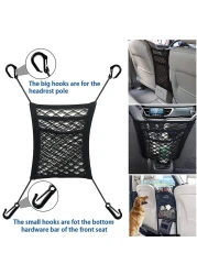 MBVBN 3Layer Car Mesh Organizer Seat Back Net Bag Barrier of Backseat Pet Kids Cargo Tissue Purse Holder Driver Storage Netting Pouch