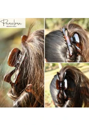 Parcelona French Classic Jumbo Large 5 12 Celluloid Acetate No Slip Grip Jaw Hair Claw Clip Strong Hold Durable Styling Volume Women Hair Accessories Made in France Tortoise Shell Brown