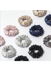 SLIP 100 Pure 22 Momme Mulberry Silk Minnie Scrunchies Classic Set of 12 in Pink Caramel Silver Navy Leopard Black