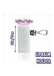 VCASE LipBalm Holder with Keychain Lipstick Holder Keychain Lip Gloss Holder Keychain Never Lose Your Lip Balm Lip Gloss or Lipstick with Cute Elastic Lip Balm Keychain Holder White