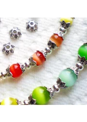 Beading Station 50pcs Antique Silver Star Shape Metal Bead Caps 6mm Jewelry Making