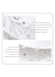JAKAWIN Bride Crystal Wedding Hair Vine Rhinestone Hair Piece Bridal Headpiece Silver Hair Accessories for Women and Girls HV121