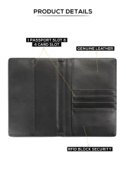 PARA JOHN RFID Blocking Slim & Lightweight Genuine Leather Passport Holder Cover Case & Travel Wallet for Men And Women
