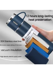 Thermos Bottle Set - Double-Layer Stainless Steel Vacuum Flask, Insulated Travel Water Bottle with Business Tea Cup, Keeps Drinks Hot or Cold
