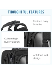 EMPSIGN Rolling Briefcase Laptop Bag173 Computer bag with wheels Water Repellent Travel Roller Underseat Bag with RFID Blocking PocketRolling Work Bags for womenmen Black