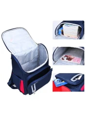 Eazy Kids Ergonomic School Bag-Red blue