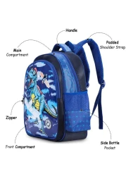 Eazy Kids T-Rex School Bag-Blue