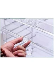 Five-Layer Transparent Acrylic Jewelry Box Design Bottom Layer Increase Fits Most Conceal Acrylic Makeup Organizer and Cosmetic Make Up Organizer Countertop Storage Box Brush Holder