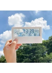 Generic Digital Alarm Clock With Time Date Temperature Display Easy Snooze Function Backup Batteries Sleep Timer Display LED Alarm Clock For Bedroom