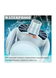 Solar Camping Lantern - Portable Tent Lamp with Hanging Hook Folding LED Football Bulb, Rechargeable USB Camping Light for Home, Office, Tent, Car