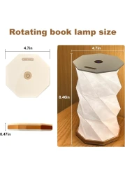 Folding Book Lamp,Upgraded Version Portable Rotating Desk Light,Novelty LED Paper Lantern