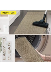 MEKITON - Set of 2 PCs Premium Anti-Fatigue, Non-Skid Natural Rubber Kitchen Floor Mats, Washable Runner Rugs for Kitchen Floor Front of Sink, Laundry Room 45X120CM + 45X75CM (Grey)