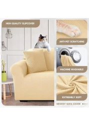 Stretch Fit 2-Seater Sofa Cover Teal Green Soft Brushed Fabric Couch Cover Full Coverage Furniture Protector Slipcover Two Seater Fits on Standard and Recliner Sofa 145-178cm Size